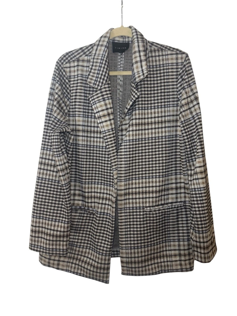 Timing Plaid Notch Lapel Blazer Size L